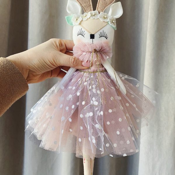 Stoffpuppe Hase in Rosé (40cm)