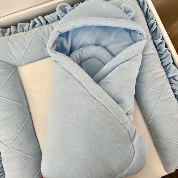 Einschlagdecke aus Velours Blau