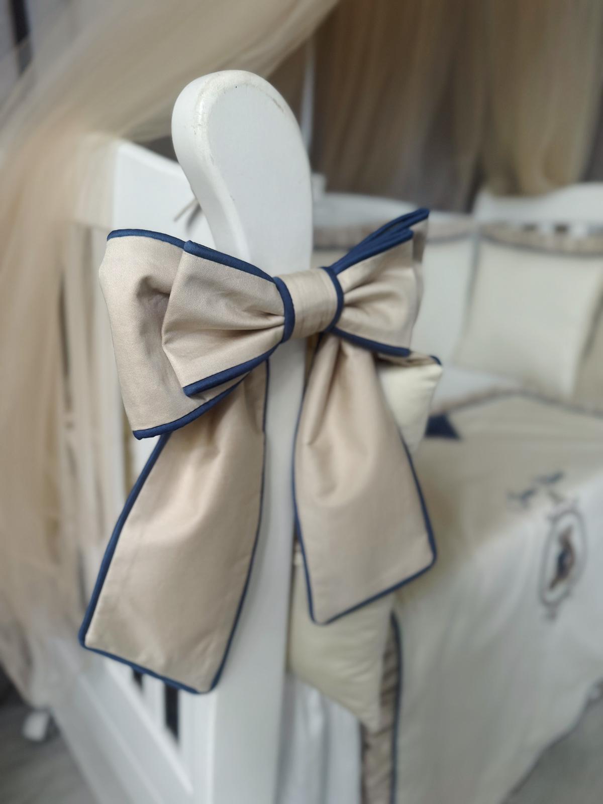 Babybett komplett Set Creme mit Teddy Stickerei Babybett komplett Set Creme mit Teddy Stickerei