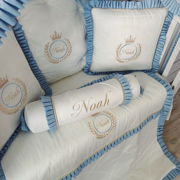 Deko-Kissen Naturweiß/Blau