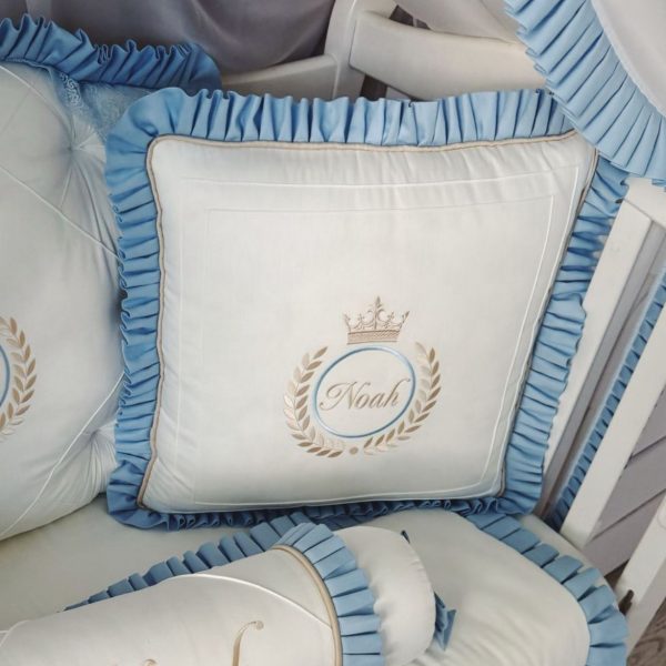 Deko-Kissen Naturweiß/Blau