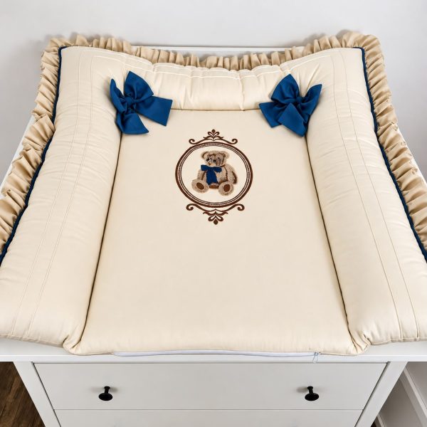 Wickelauflage Creme/Dunkelblau