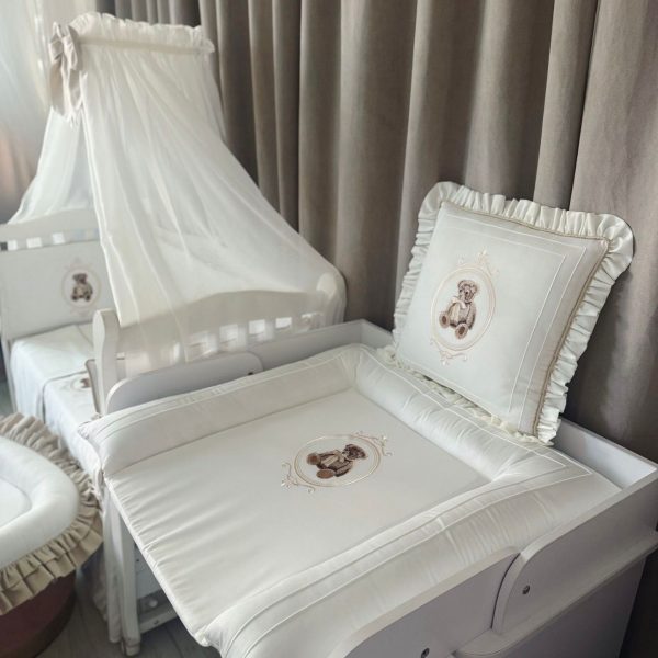 Wickelauflage Naturweiß mit Rand