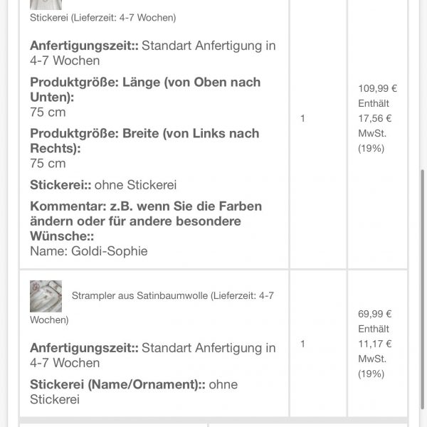 Bestellung 16916
